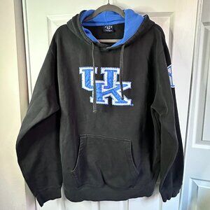 VTG Blue 84 Adult XL Black UK Kentucky Wildcats SEC Hooded Sweatshirt Patch Logo